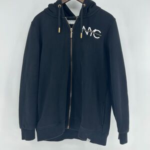 Superdry Full Zip Fleece Hoodie Women's S Black Sweatshirt NYC Thick Jacket Gold